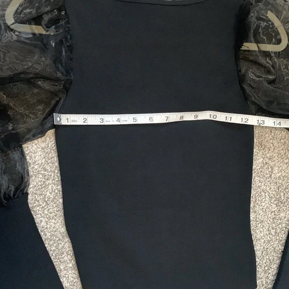 Alice + Olivia Black Sheer Sleeve Blouse - Picture 9 of 10